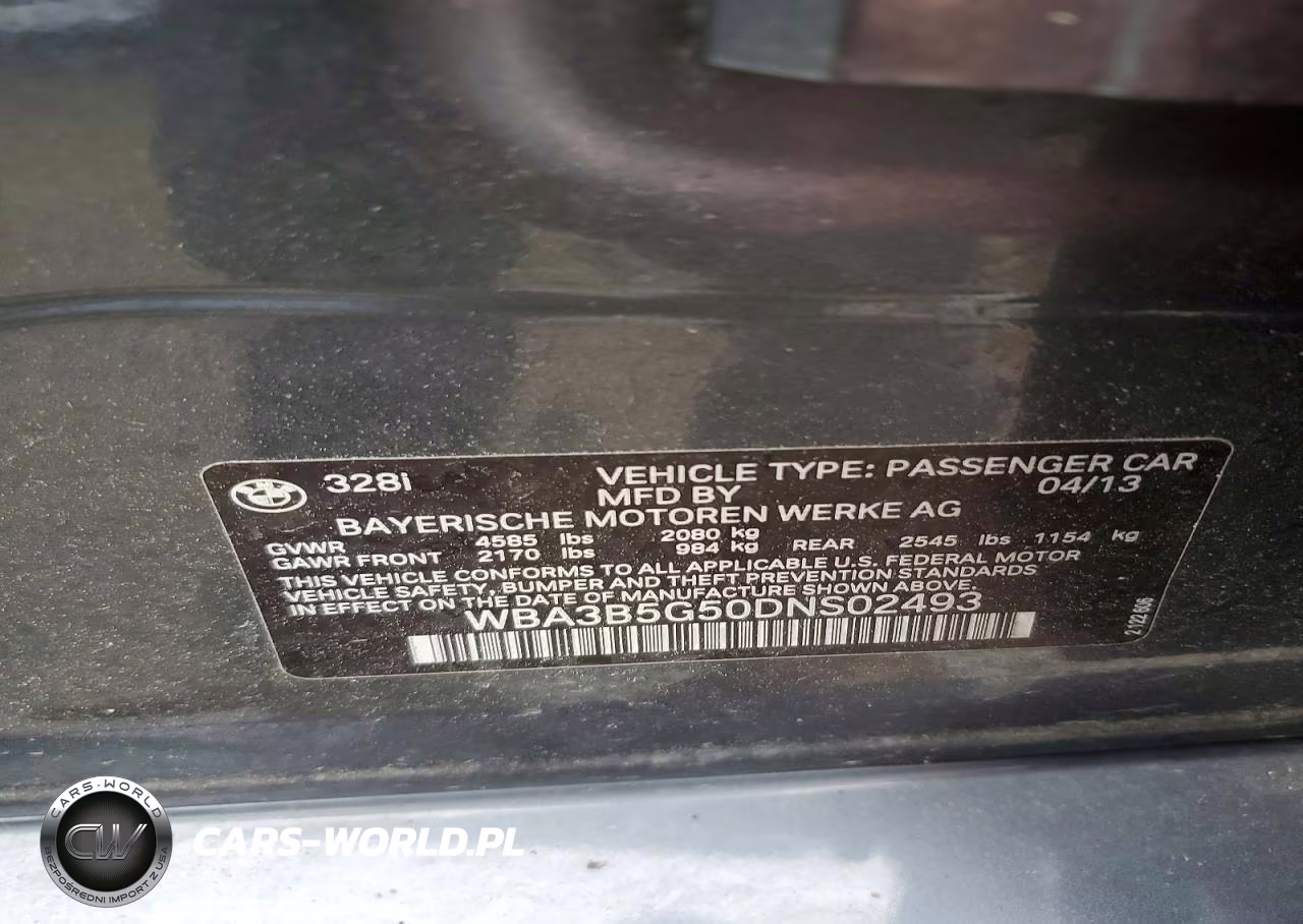 2013 BMW 328 Xi Sulev VIN:WBA3B5G50DNS02493 - 12