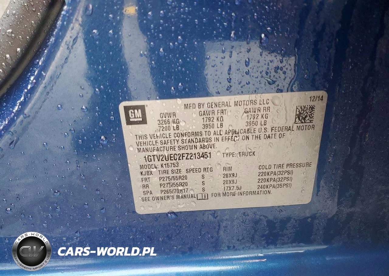 2015 GMC Sierra K1500 Sle VIN:1GTV2UEC2FZ213451 - 12