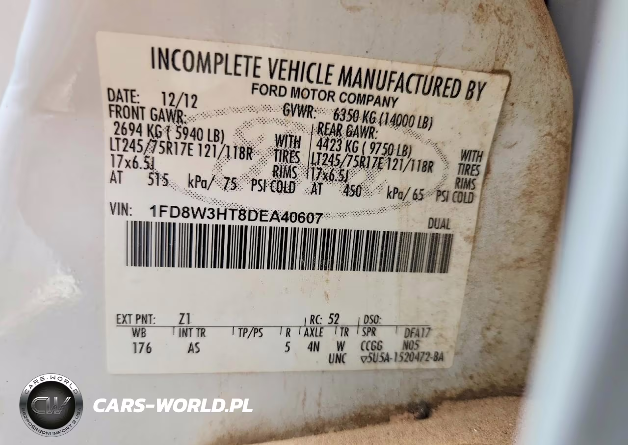 2013 Ford F350 Super Duty VIN:1FD8W3HT8DEA40607 - 12