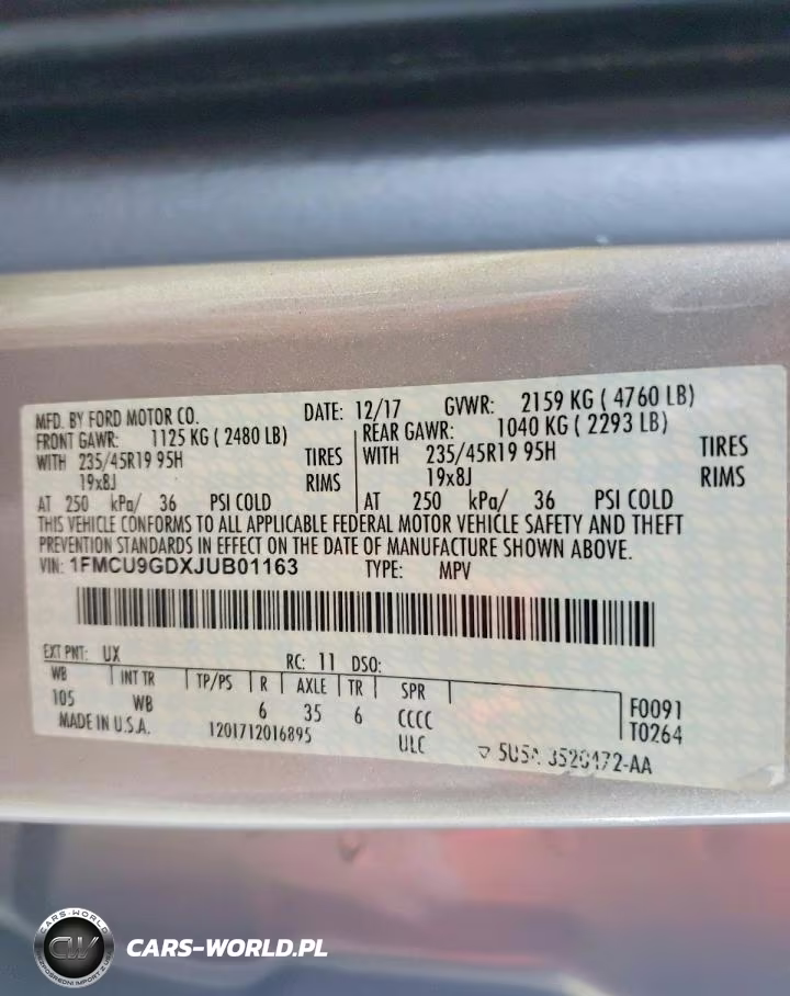 2018 Ford Escape Se VIN:1FMCU9GDXJUB01163 - 13