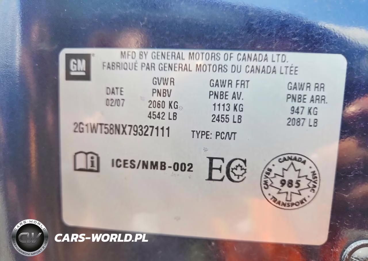 2007 Chevrolet Impala Lt VIN:2G1WT58NX79327111 - 12