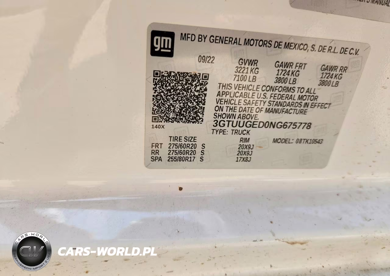 2022 GMC Sierra K1500 Denali VIN:3GTUUGED0NG675778 - 13