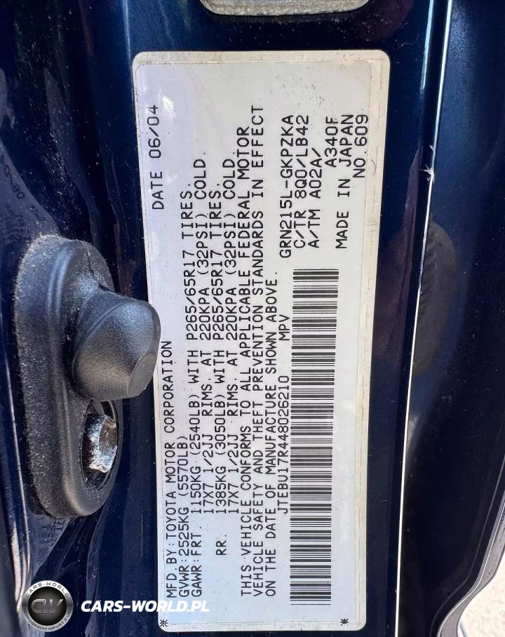 2004 Toyota 4Runner Limited VIN:JTEBU17R448026210 - 11