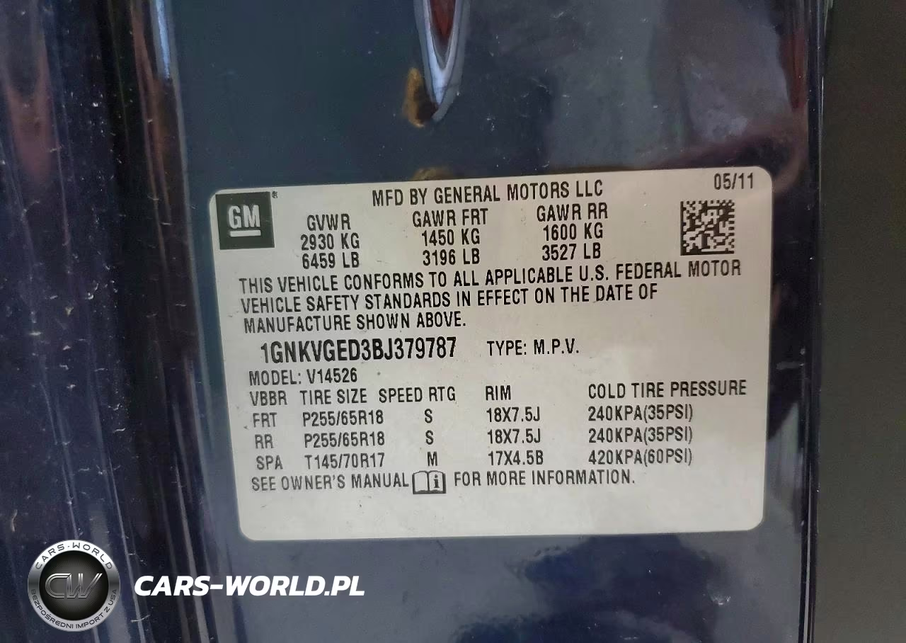 2011 Chevrolet Traverse Lt VIN:1GNKVGED3BJ379787 - 13