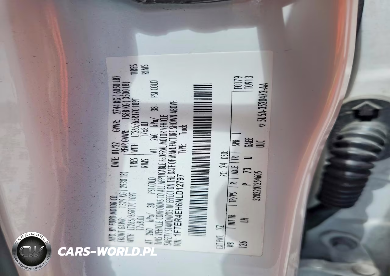 2022 Ford Ranger Xl VIN:1FTER4EH6NLD12797 - 12