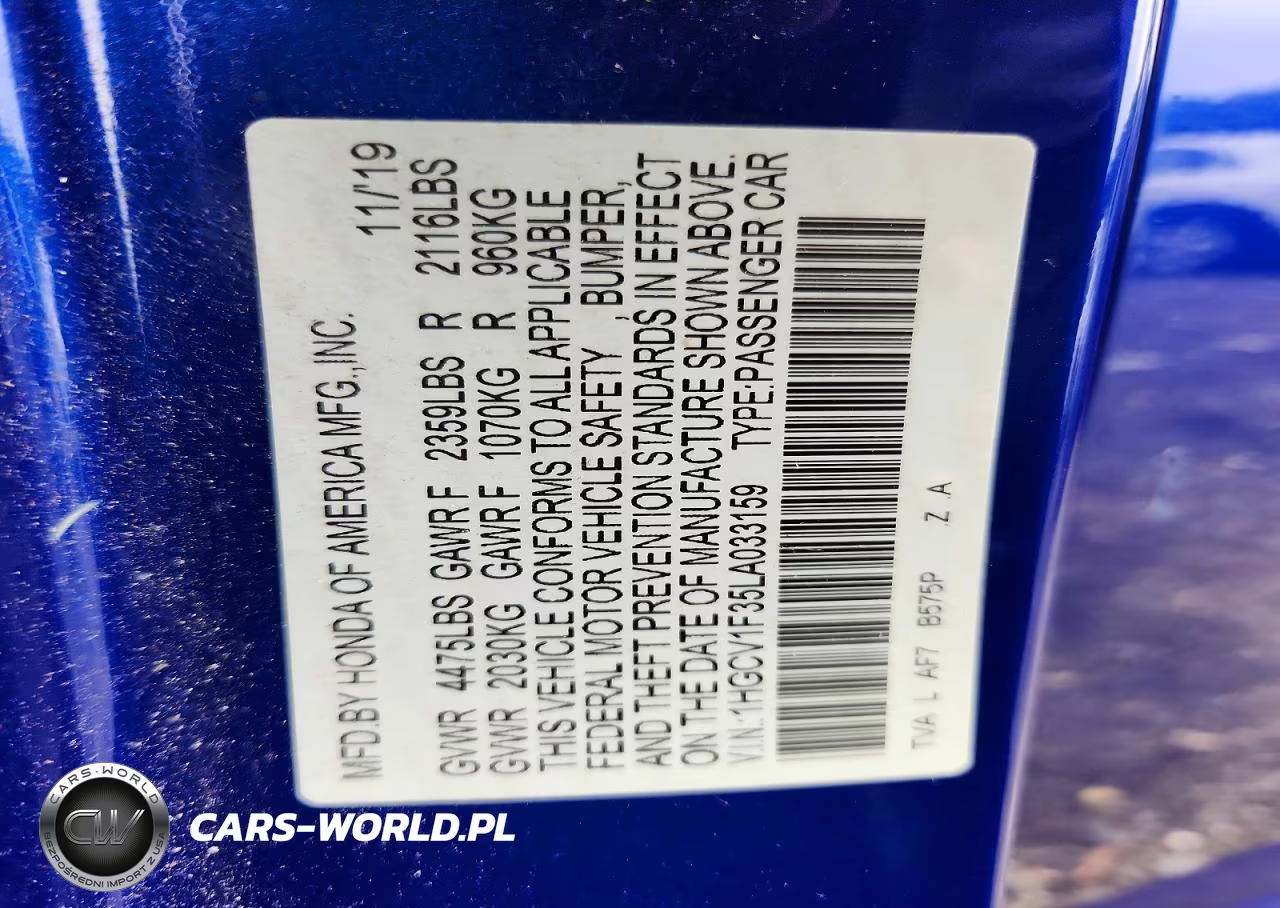 2020 Honda Accord Sport VIN:1HGCV1F35LA033159 - 13