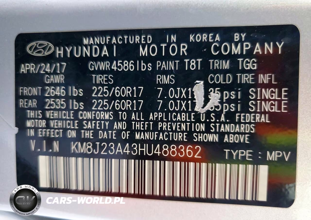 2017 Hyundai Tucson Se VIN:KM8J23A43HU488362 - 12