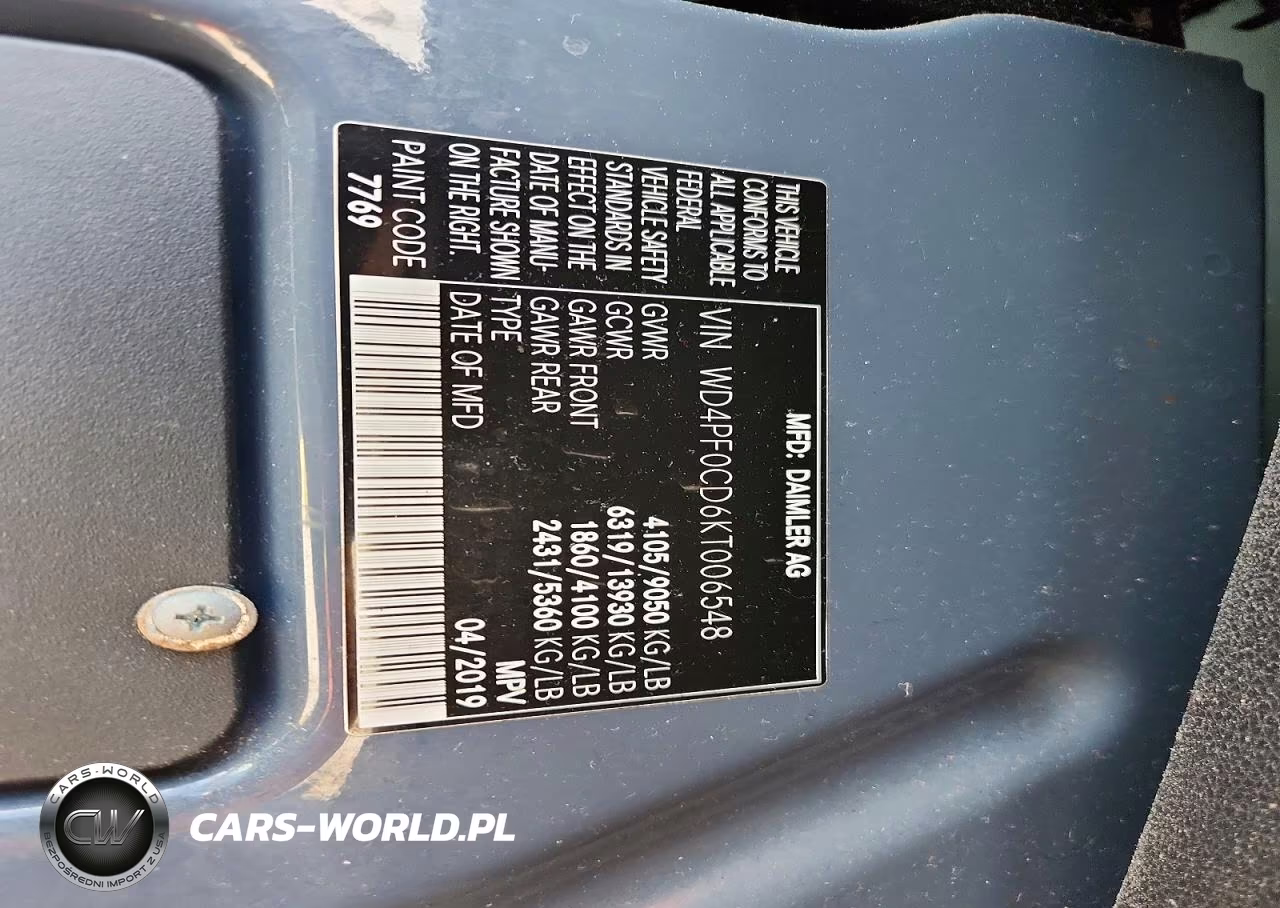 2019 Mercedes-Benz Sprinter 2500-3500 Delivery Van VIN:WD4PF0CD6KT006548 - 13