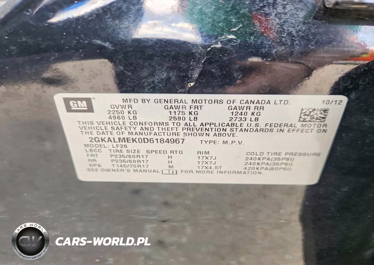 2013 GMC Terrain Sle VIN:2GKALMEK0D6184967 - 13