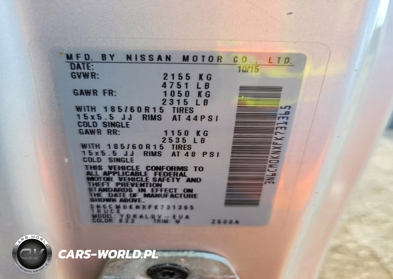 2015 Nissan Nv200 Delivery Van VIN:3N6CM0KNXFK731365 - 13