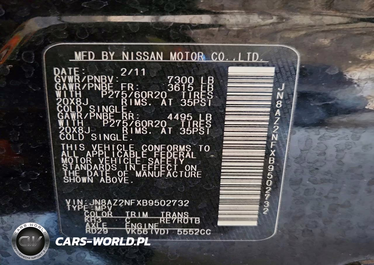 2011 Infiniti Qx56 VIN:JN8AZ2NFXB9502732 - 13
