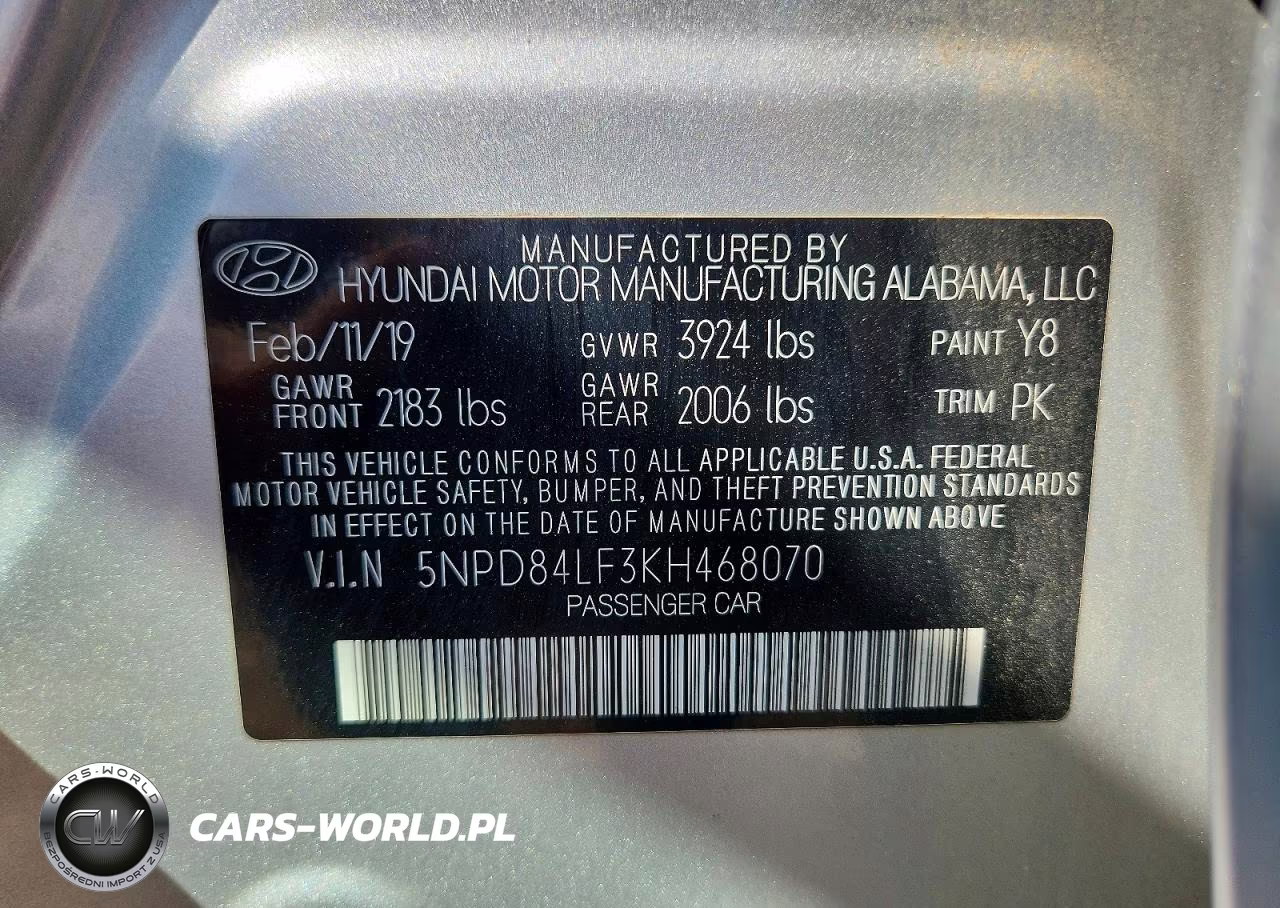 2019 Hyundai Elantra Sel VIN:5NPD84LF3KH468070 - 12