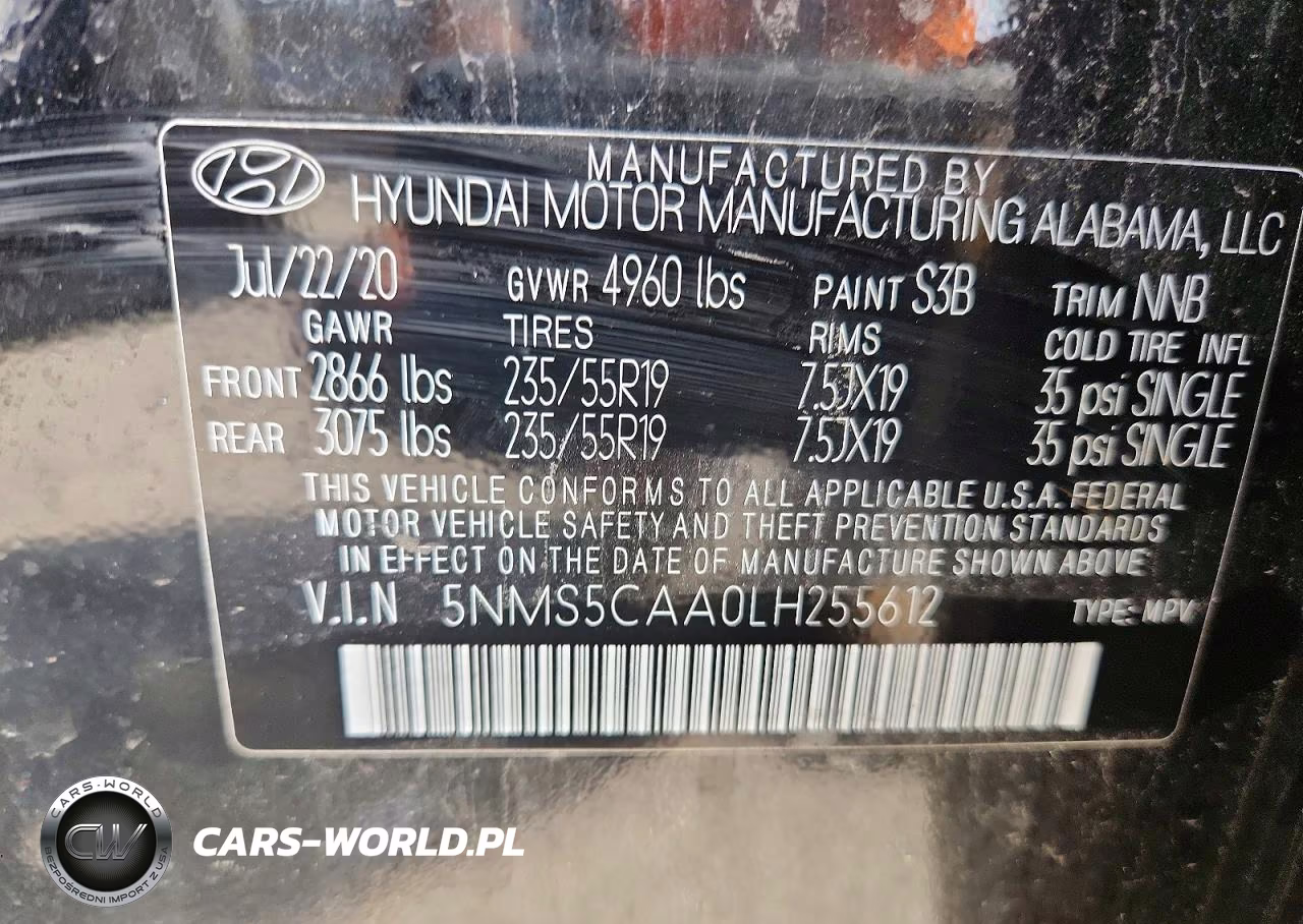 2020 Hyundai Santa Fe Limited 2.0T VIN:5NMS5CAA0LH255612 - 13