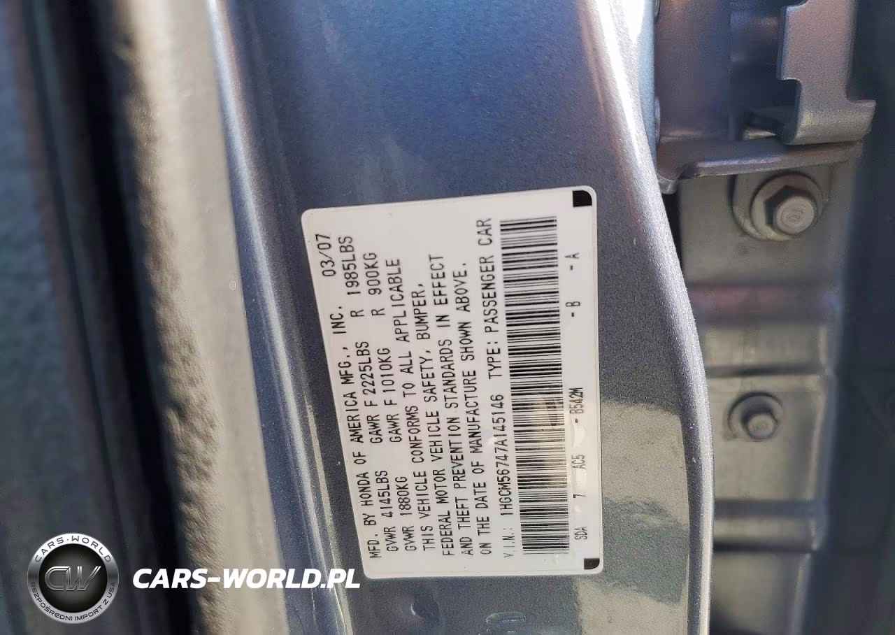 2007 Honda Accord Ex VIN:1HGCM56747A145146 - 12