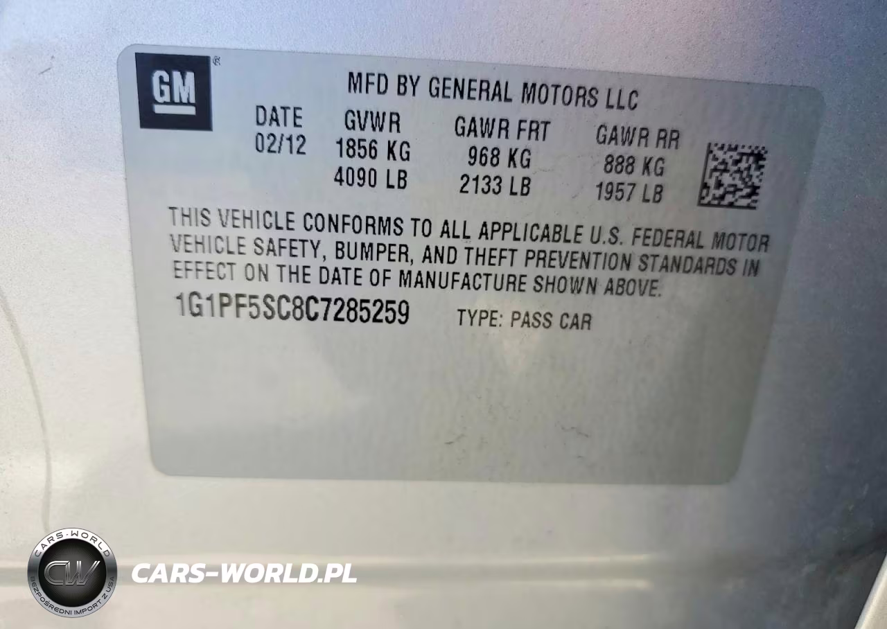 2012 Chevrolet Cruze VIN:1G1PF5SC8C7285259 - 12