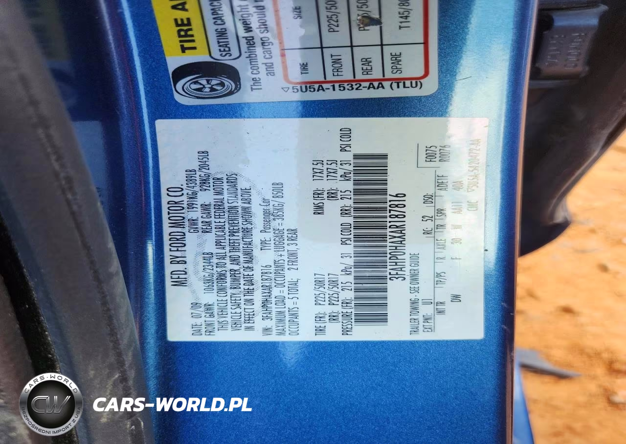 2010 Ford Fusion Se VIN:3FAHP0HAXAR187816 - 12