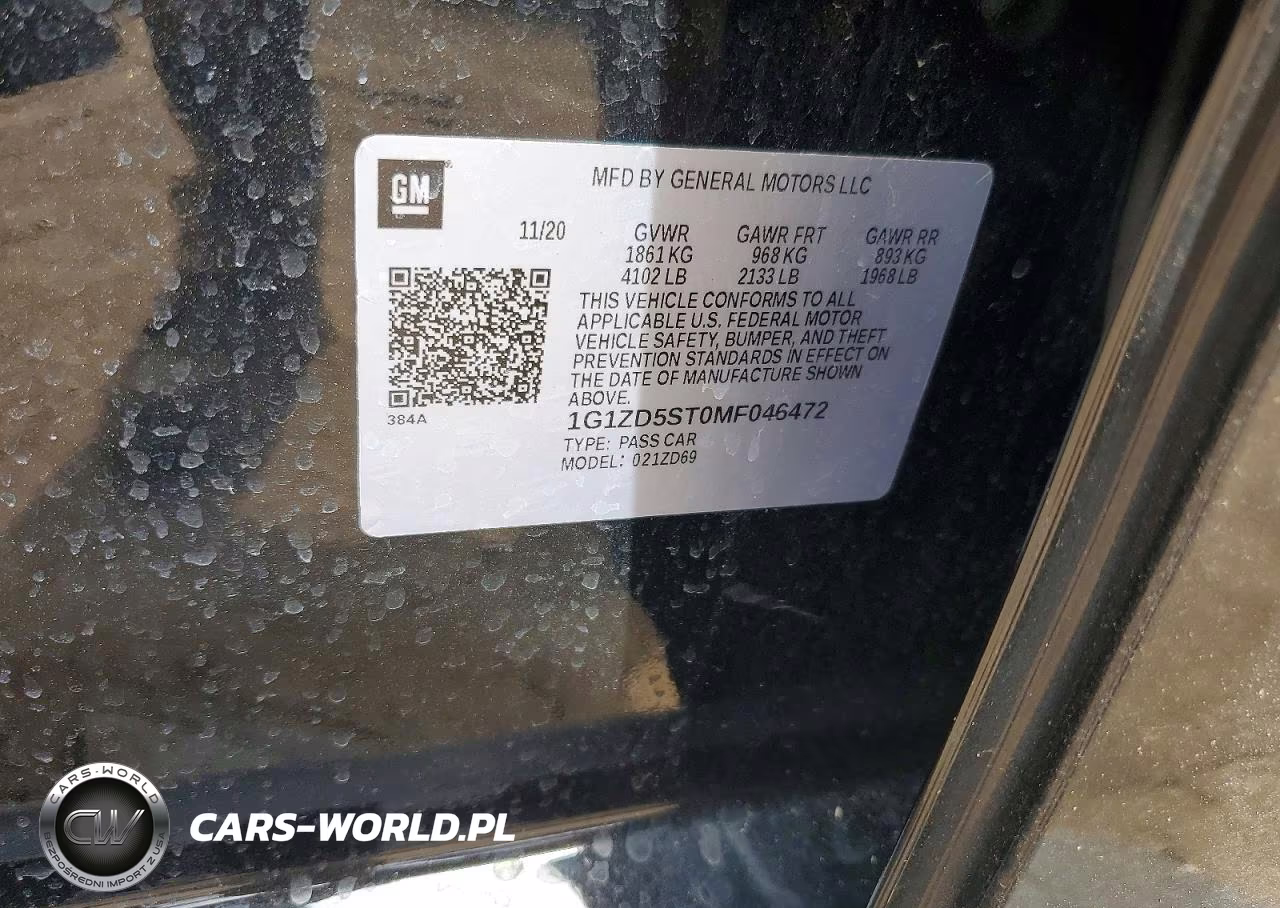 2021 Chevrolet Malibu Lt VIN:1G1ZD5ST0MF046472 - 12