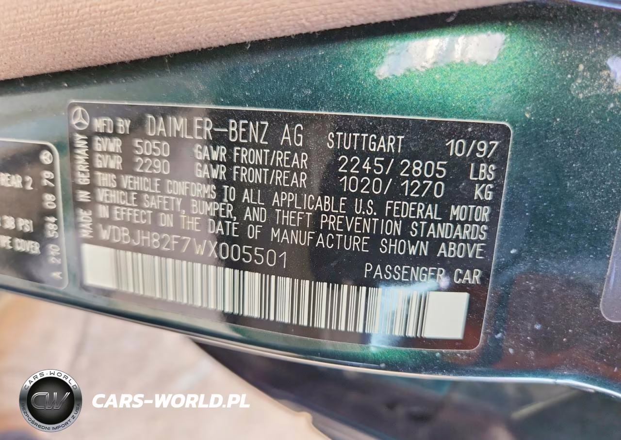 1998 Mercedes-Benz E VIN:WDBJH82F7WX005501 - 13
