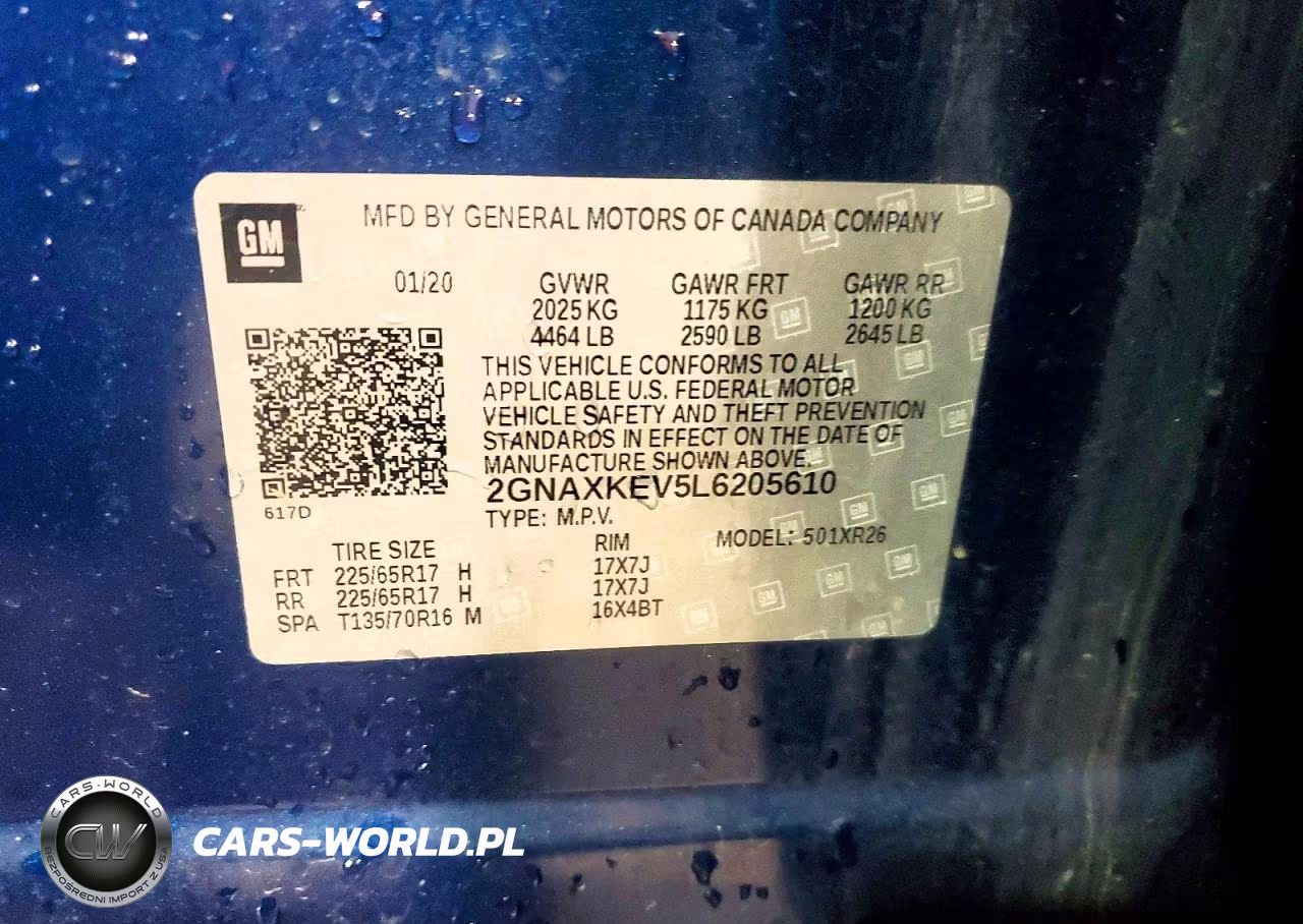 2020 Chevrolet Equinox Lt VIN:2GNAXKEV5L6205610 - 12