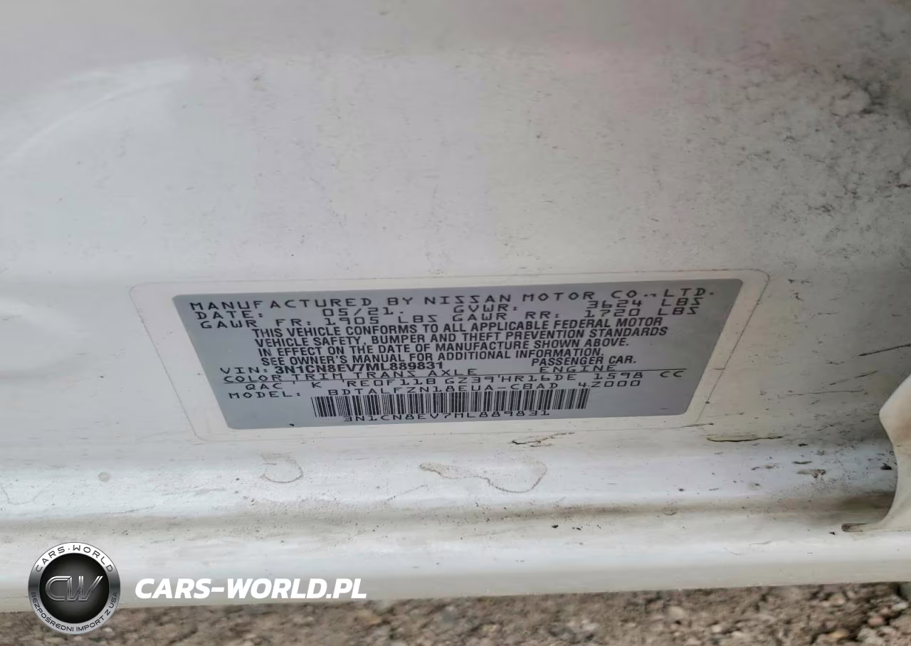 2021 Nissan Versa Sv VIN:3N1CN8EV7ML889831 - 13