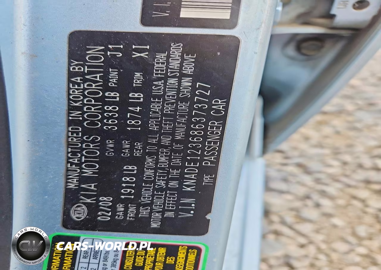 2008 Kia Rio Base-Lx-Sx VIN:KNADE123686373727 - 13