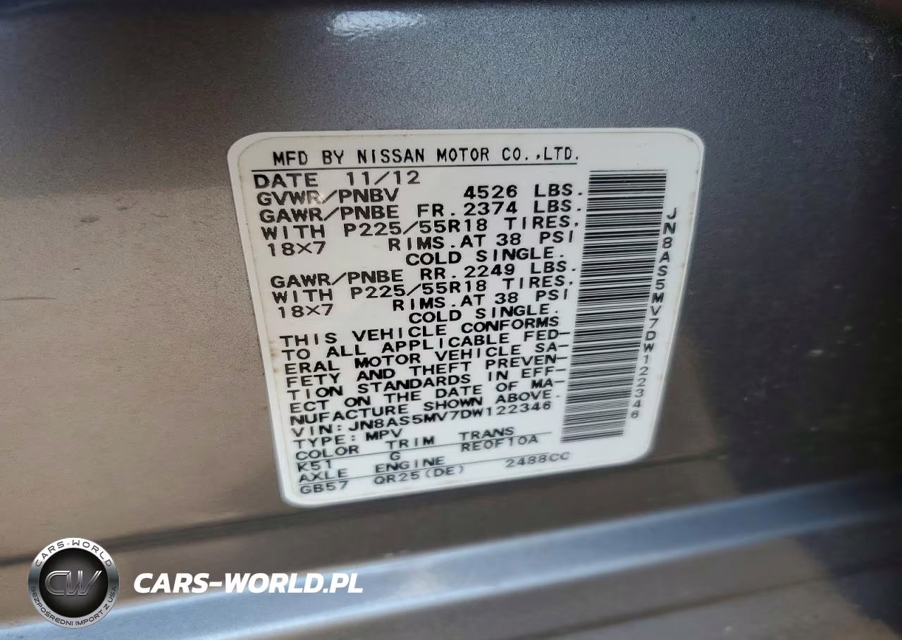 2013 Nissan Rogue S-Sv VIN:JN8AS5MV7DW122346 - 13