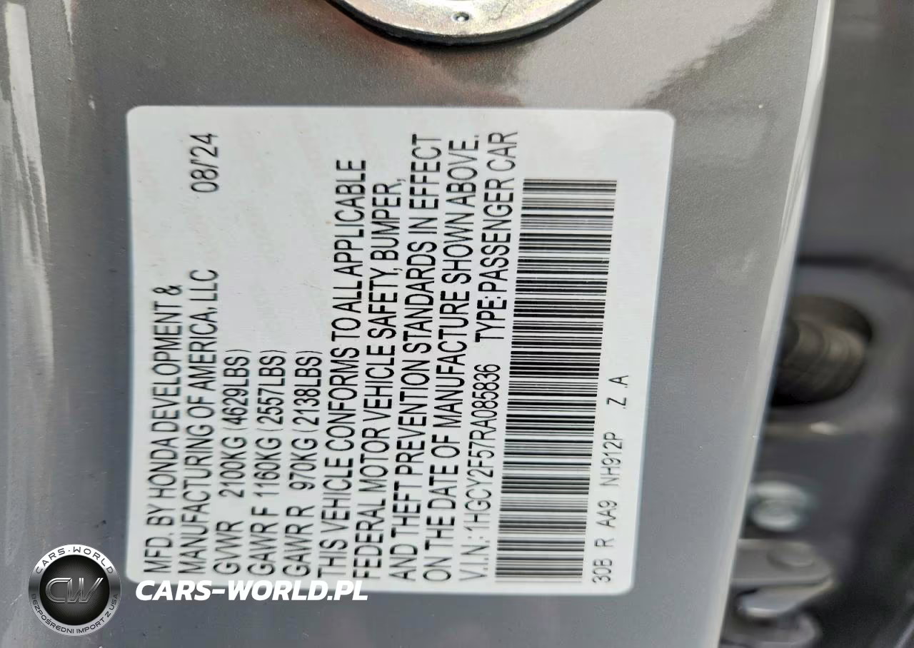 2024 Honda Accord Hybrid Sport VIN:1HGCY2F57RA085836 - 12