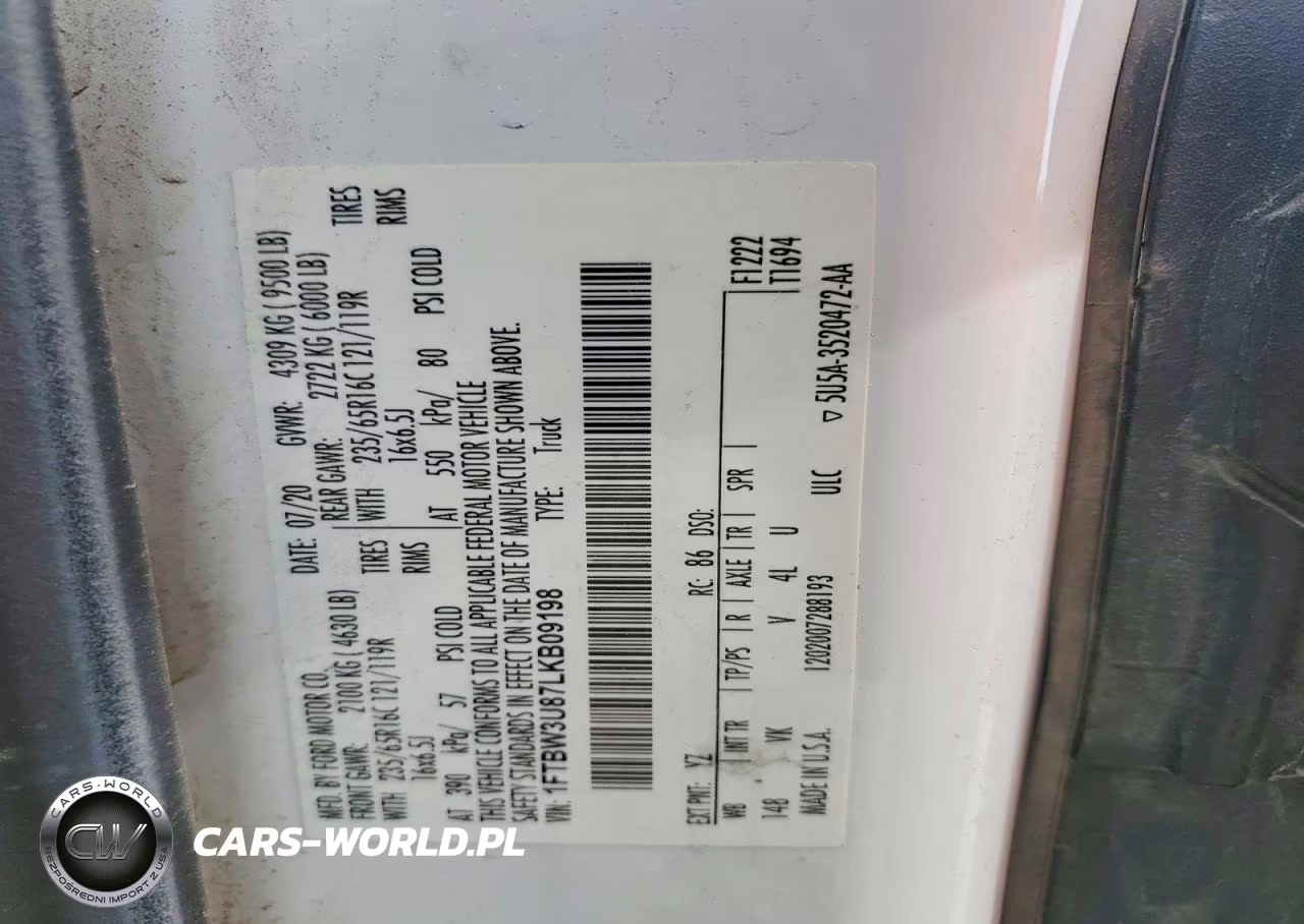 2020 Ford Transit T-350 VIN:1FTBW3U87LKB09198 - 13