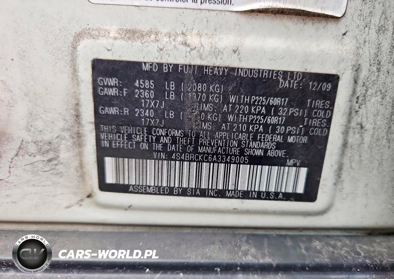 2010 Subaru Outback 2.5I Limited VIN:4S4BRCKC6A3349005 - 13