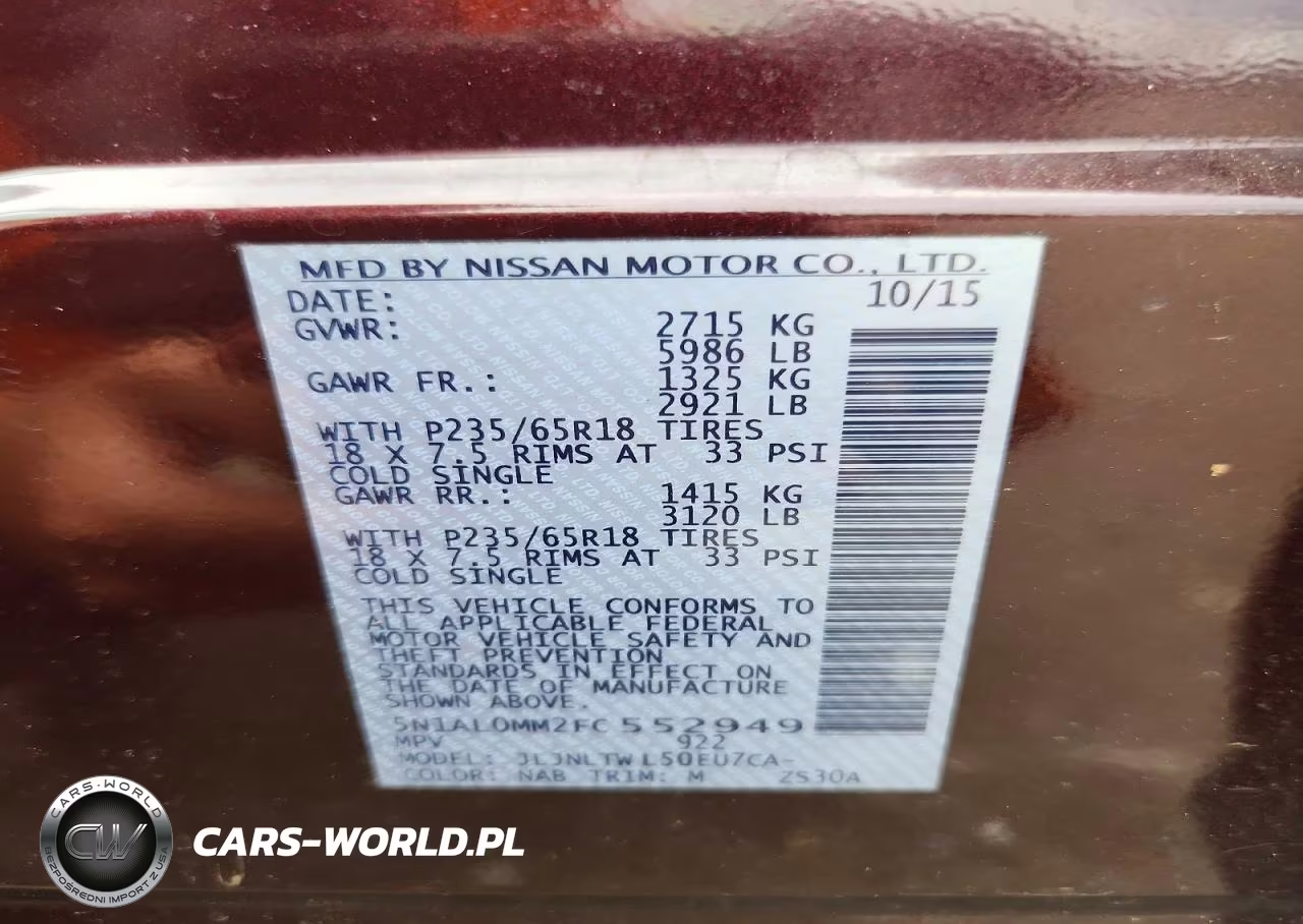 2015 Infiniti Qx60 Base VIN:5N1AL0MM2FC552949 - 12
