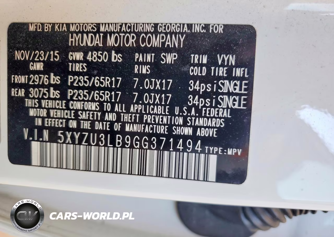 2016 Hyundai Santa Fe Sport 2.4L VIN:5XYZU3LB9GG371494 - 13