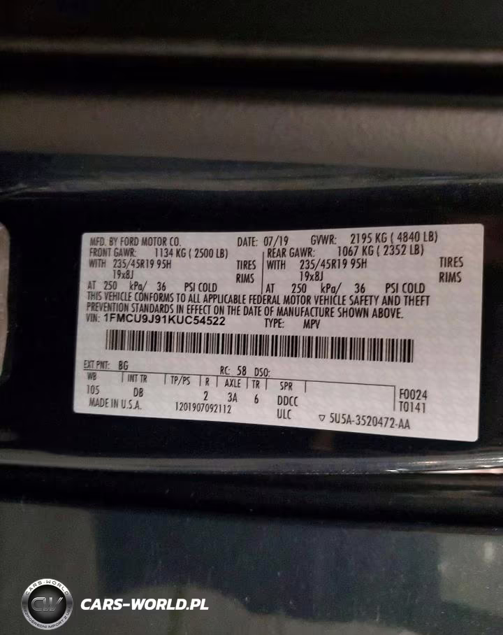 2019 Ford Escape Titanium VIN:1FMCU9J91KUC54522 - 13
