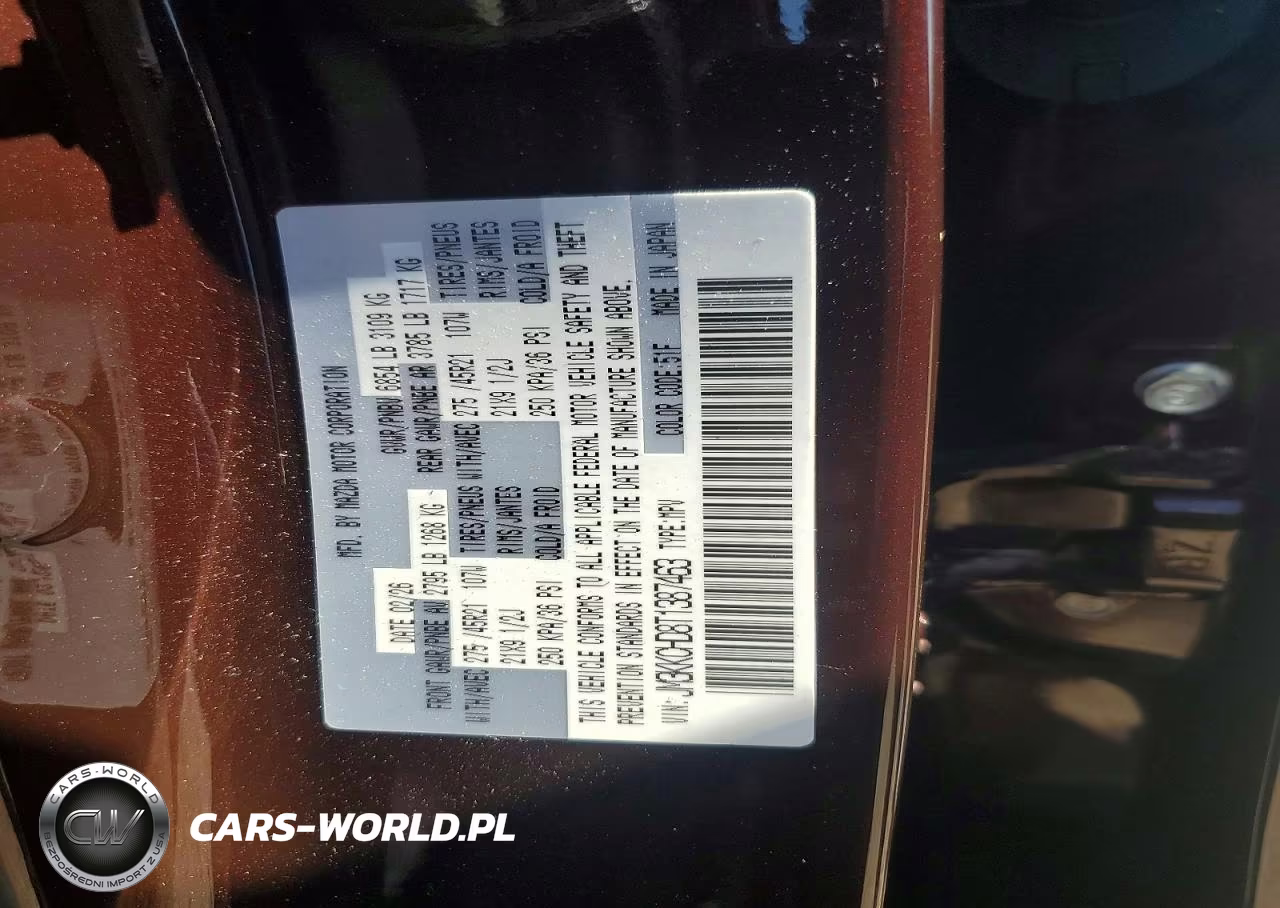 2026 Mazda Cx-90 Premium Sport VIN:JM3KKCHD8T1387463 - 13