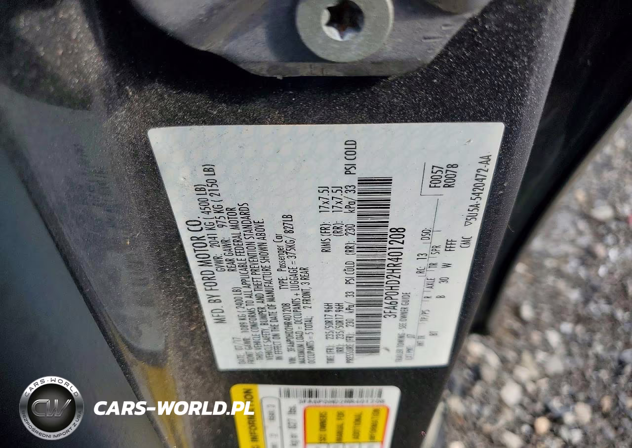 2017 Ford Fusion Se VIN:3FA6P0HD2HR401208 - 12