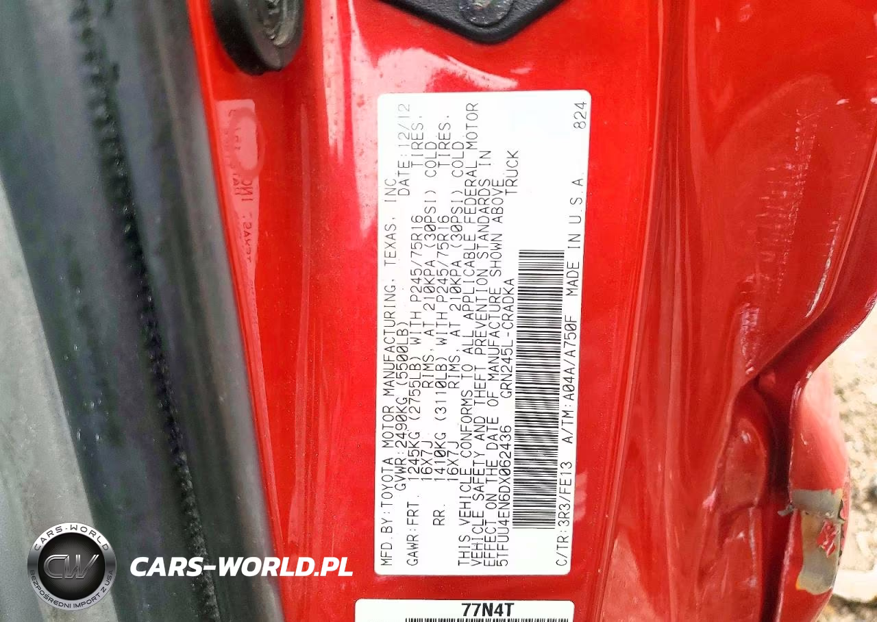 2013 Toyota Tacoma V6 VIN:5TFUU4EN6DX062436 - 12