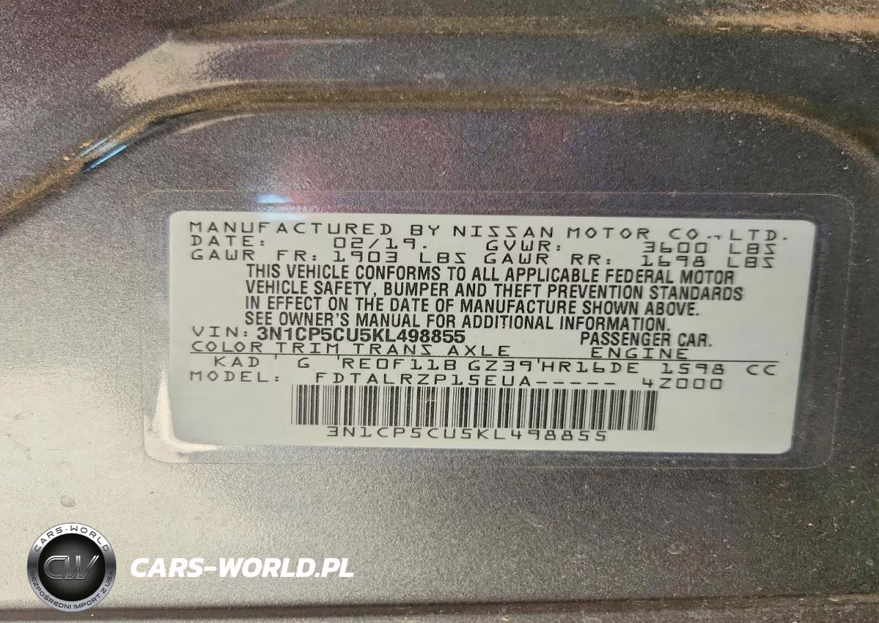 2019 Nissan Kicks S VIN:3N1CP5CU5KL498855 - 12