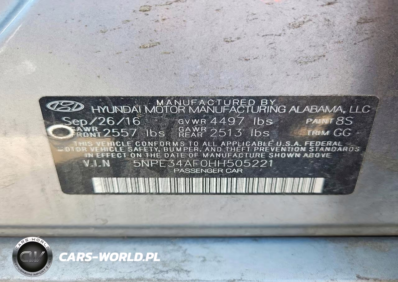2017 Hyundai Sonata Sport VIN:5NPE34AF0HH505221 - 13