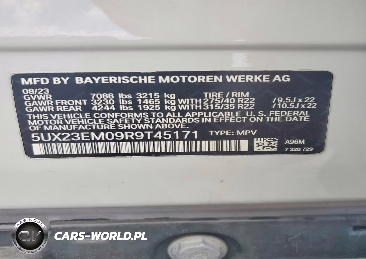2024 BMW X7 xDrive40I VIN:5UX23EM09R9T45171 - 14