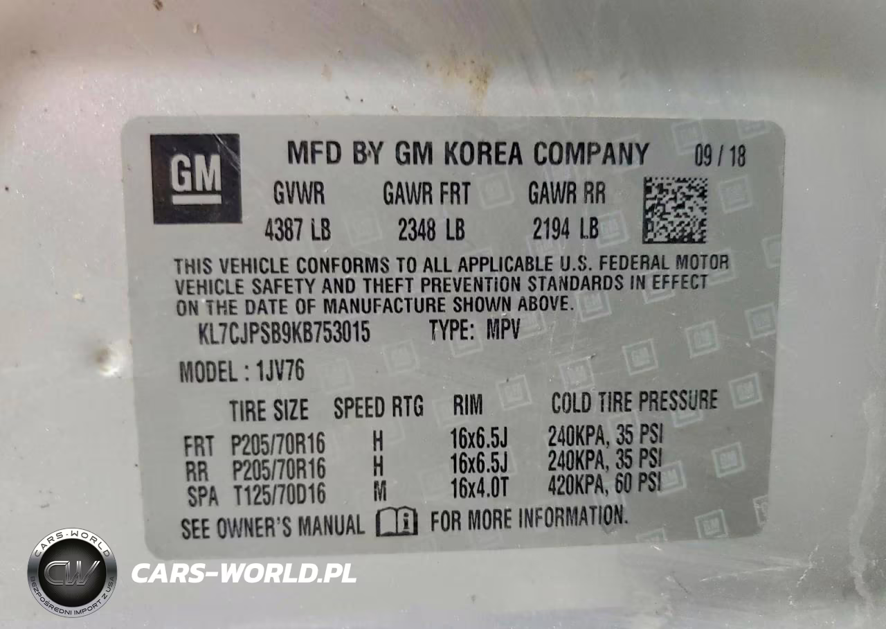 2019 Chevrolet Trax 1Lt VIN:KL7CJPSB9KB753015 - 13