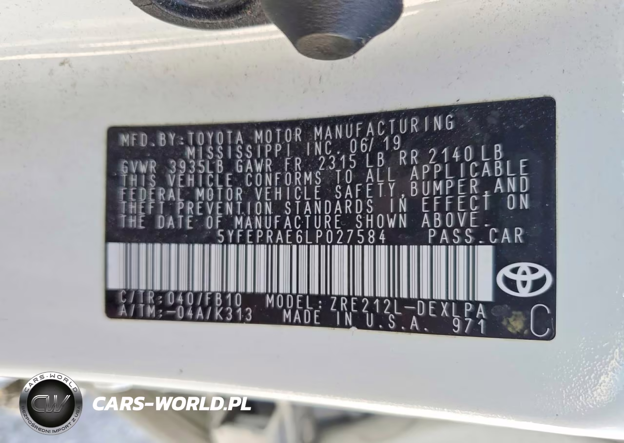 2020 Toyota Corolla Le VIN:5YFEPRAE6LP027584 - 12