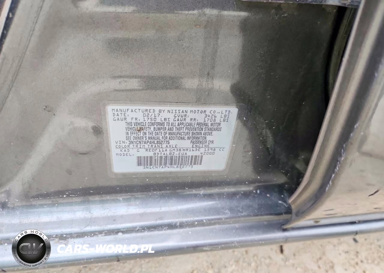 2017 Nissan Versa S VIN:3N1CN7AP4HL852775 - 12