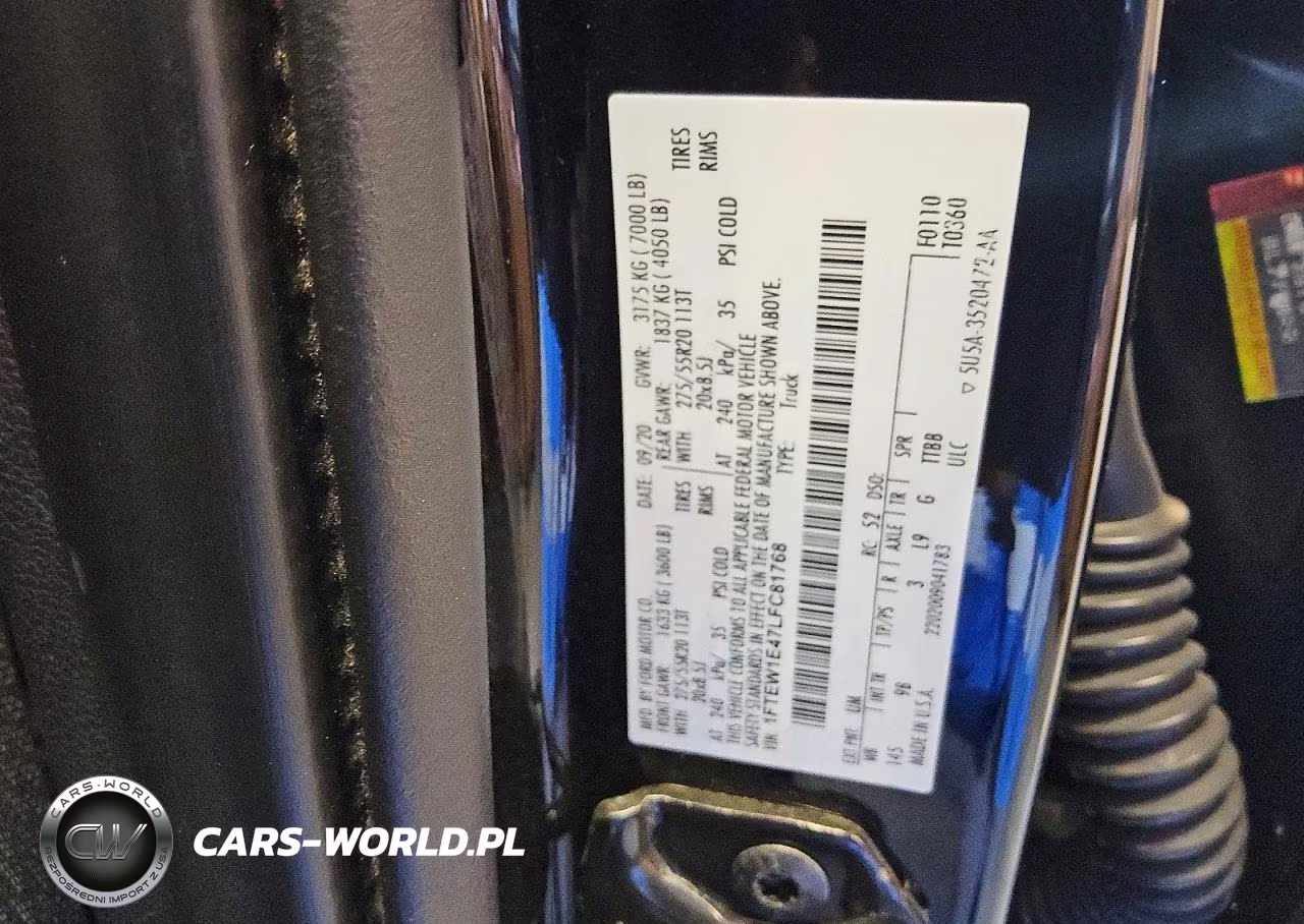 2020 Ford F150 Supercrew VIN:1FTEW1E47LFC81768 - 12
