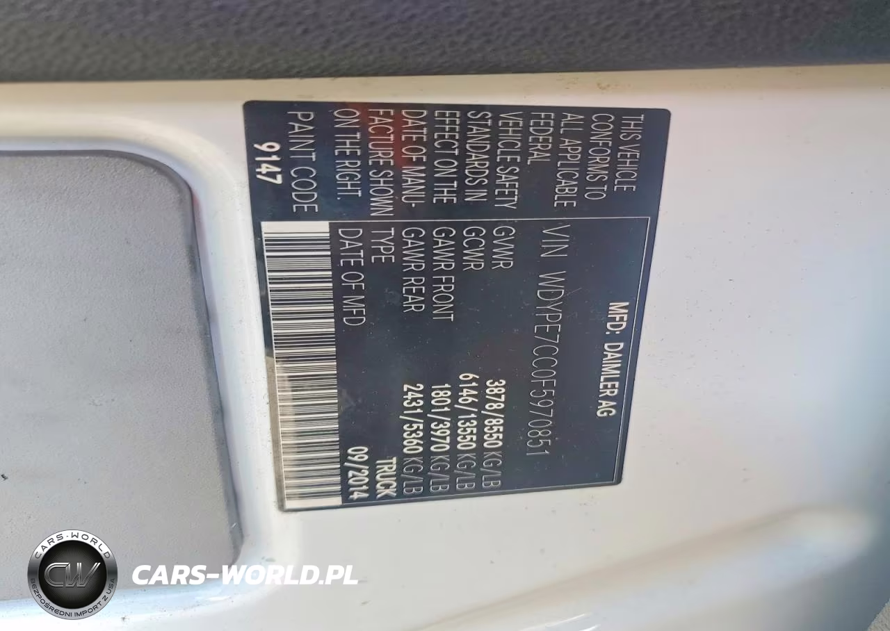 2015 Freightliner Sprinter 2500 VIN:WDYPE7CC0F5970851 - 13