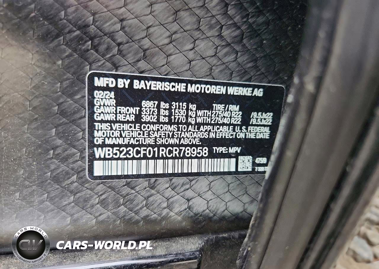 2024 BMW Ix xDrive50 VIN:WB523CF01RCR78958 - 14