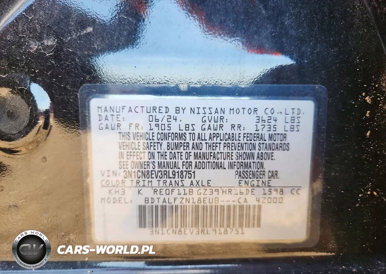 2024 Nissan Versa Sv VIN:3N1CN8EV3RL918751 - 12