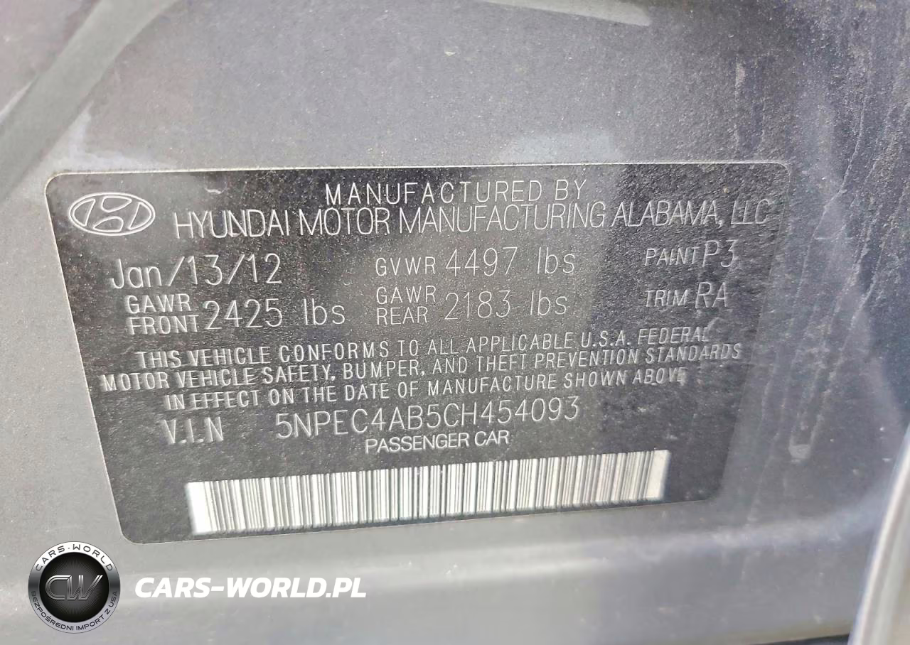 2012 Hyundai Sonata Limited 2.0T VIN:5NPEC4AB5CH454093 - 12