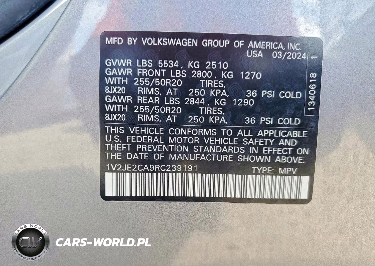 2024 Volkswagen Atlas Cross Sport Se VIN:1V2JE2CA9RC239191 - 14
