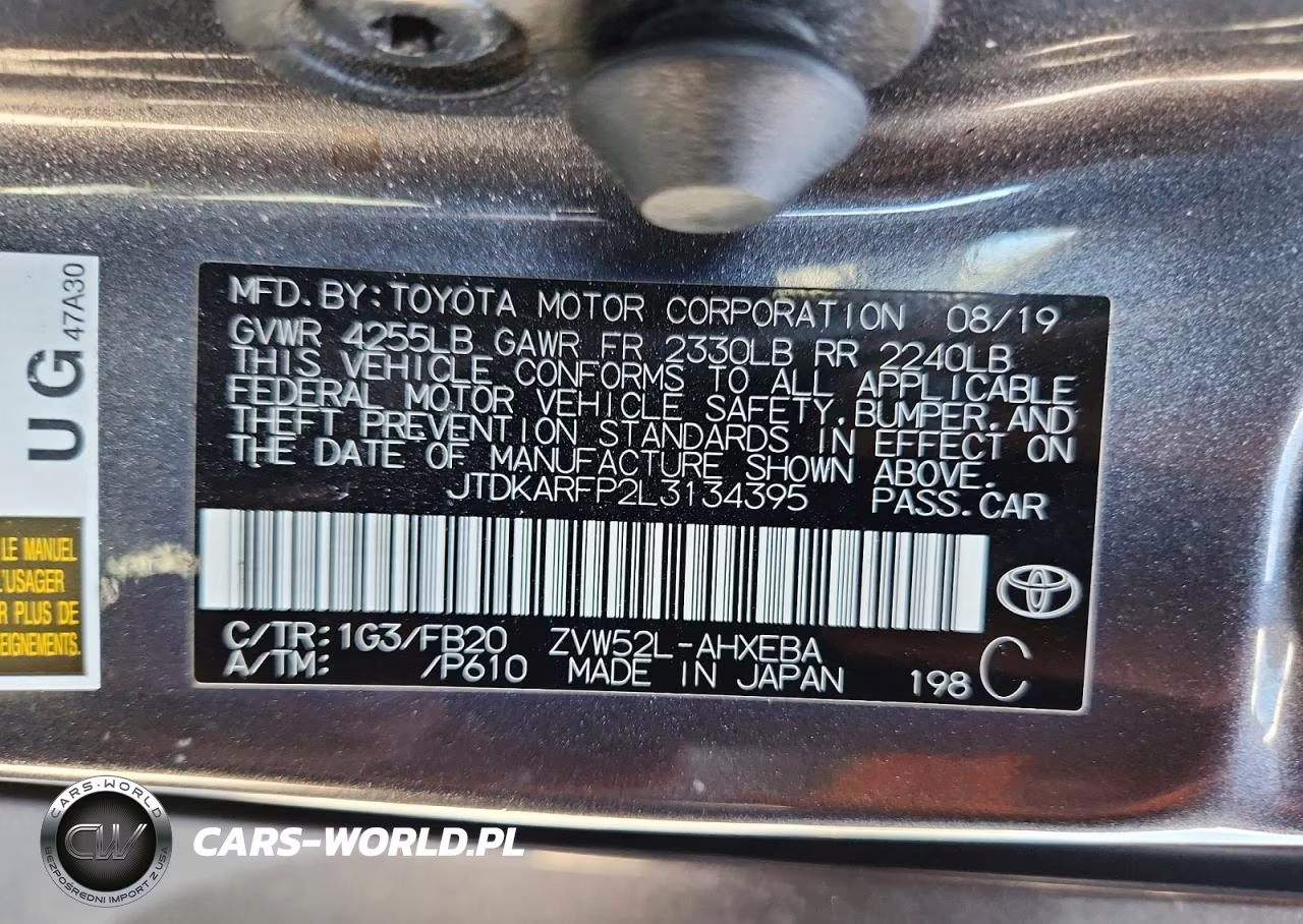 2020 Toyota Prius VIN:JTDKARFP2L3134395 - 12