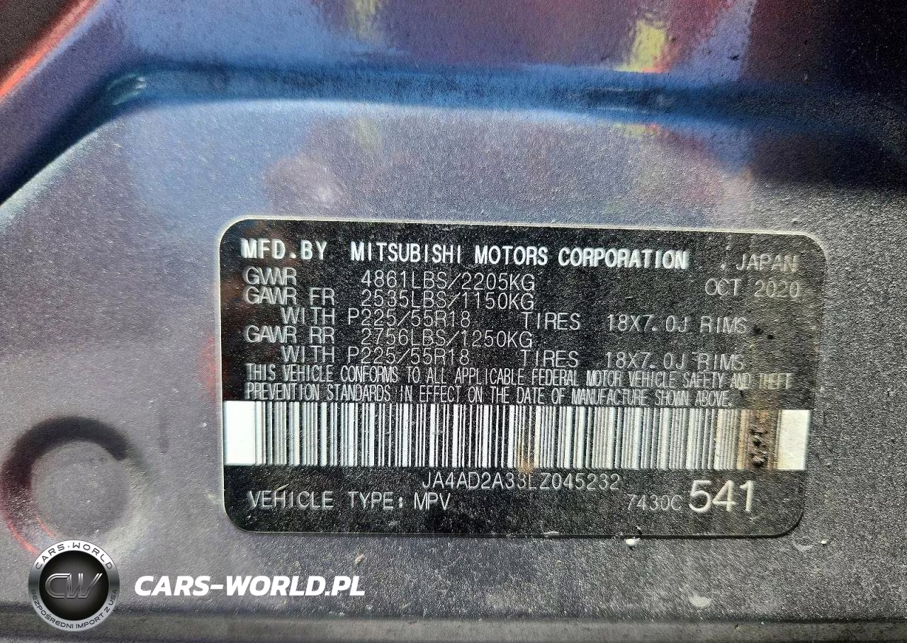2020 Mitsubishi Outlander Es VIN:JA4AD2A33LZ045232 - 14
