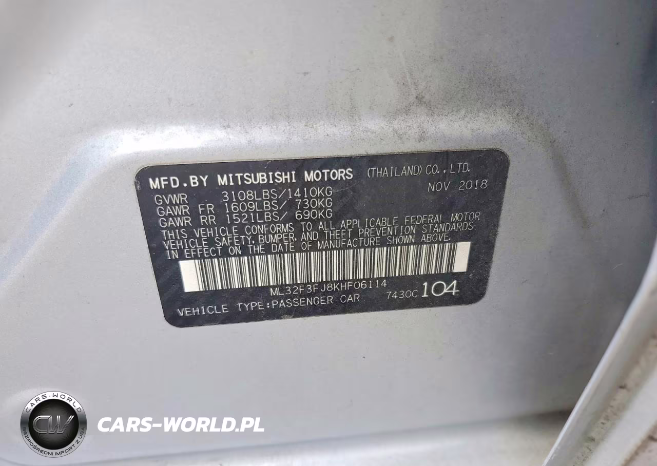 2019 Mitsubishi Mirage G4 Es VIN:ML32F3FJ8KHF06114 - 12